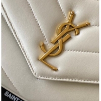 New Design Saint Laurent Loulou Medium Bag in Matelasse Lambskin 801439 White 2025