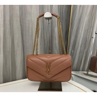 Good Taste Saint Laurent Loulou Small Bag in Matelasse Lambskin 801437 Brown 2025