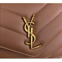 Good Taste Saint Laurent Loulou Small Bag in Matelasse Lambskin 801437 Brown 2025