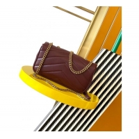 Best Price Saint Laurent Loulou Small Bag in Matelasse Lambskin 801437 Burgundy 2025