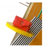 Good Product Saint Laurent Loulou Mini Bag in Matelasse Lambskin 821749 Celosia Red 2025