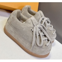 Buy Luxury Louis Vuitton LV Yeti Lace Up Platform Shoe in Suede 1AIJDZ Grey 1022064