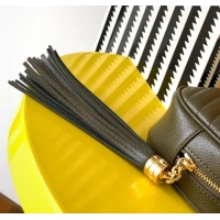 Grade Design Saint Laurent Lou Mini Camera Bag with Tassel in Matelasse Grained Leather 585040 Green 2025