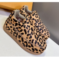 Stylish Louis Vuitton LV Yeti Slip On Platform Shoe in Leopard Print 1AIJD5 Yellow 1022065