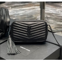 Best Product Saint Laurent Lou Mini Camera Bag with Tassel in Matelasse Grained Leather 585040 All Black 2025