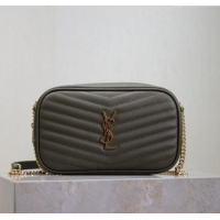 Unique Style Saint Laurent Lou Mini Chain Camera Bag in Matelasse Leather 585040 Green 2025