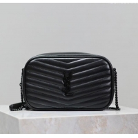 Best Product Saint Laurent Lou Mini Chain Camera Bag in Matelasse Leather 585040 All Black 2025