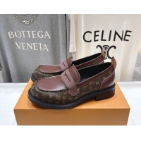 Buy Discount Louis Vuitton LV Bubble Loafers in Monogram Canvas and Leather Brown 1AIJHI 1022069