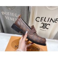 Sophisticated Louis Vuitton LV Bubble Loafers in Damier Canvas and Leather Brown 1AIJHI 1022071