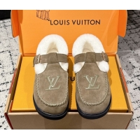 Best Price Louis Vuitton Colorado Comfort Mary Janes Loafers in LV Suede and Wool Brown 1AIGKZ 1022079