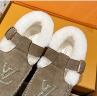 Best Price Louis Vuitton Colorado Comfort Mary Janes Loafers in LV Suede and Wool Brown 1AIGKZ 1022079