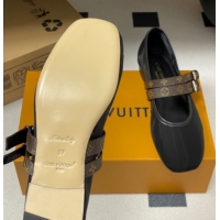 Most Popular Louis Vuitton Ballet Ballerinas Flat in Mesh and Buckle Strap 1AIS37 Black 1022086
