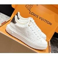 Good Product Louis Vuitton Time Out Sneakers in Maxi Monogram Leather White 1022094