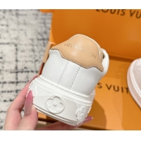 1:1 aaaaa Louis Vuitton Time Out Sneakers in White Leather with LV Patch 1022095