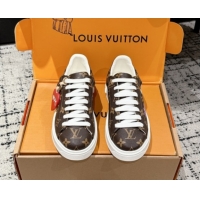 1:1 Louis Vuitton Time Out Sneakers in Monogram Canvas with Heart Tag 1022096
