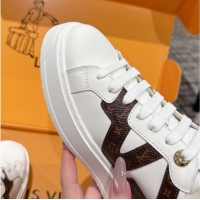Popular Style Louis Vuitton Time Out Sneakers in Leather with Side LV White 1AIEFC 1022106