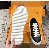 Hot Style Louis Vuitton Time Out Sneakers in Leather with Side LV Black 2025 1AIEFC 1022107