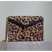Big Discount Saint Laurent Cassandra Monogram Clasp Bag in Pony Hair Leather 532750 Leopard 2025