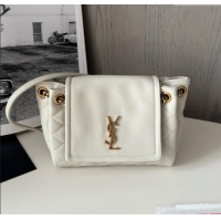 Pretty Style Saint Laurent Monogram Mini Nolita in Lambskin Leather 672738 White 2025 Top Quality