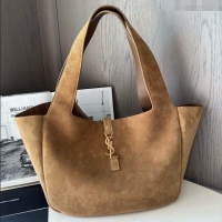 Best Design Saint Laurent Bea Tote in Suede 763435 Brown 2025 Top Quality