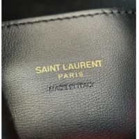 Discount Saint Laurent Pochon Bucket Bag in Lambskin 801070 Black/Gold 2025 Top Quality
