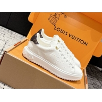 Sophisticated Louis Vuitton Time Out Sneakers in Debossed Leather White 1AAP6O 1022108