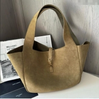 Grade Design Saint Laurent Bea Tote in Suede 763435 Barley Green 2025 Top Quality