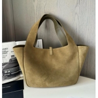 Grade Design Saint Laurent Bea Tote in Suede 763435 Barley Green 2025 Top Quality