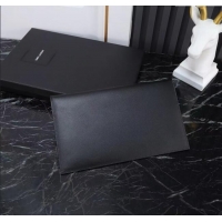 Famous Brand Saint Laurent Uptown Pouch in Smooth Leather 565739 All Black 2025