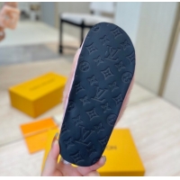 Good Quality Louis Vuitton Mink Fur and Wool Flat Slides Sandal Pink LV102207 1022133