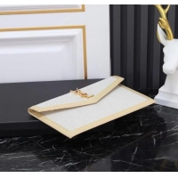 Pretty Style Saint Laurent Uptown Pouch in Canvas and Leather 565739 Apricot 2025