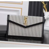 Super Quality Saint Laurent Uptown Pouch in Stripe Canvas and Leather 565739 2025
