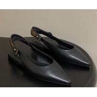 Best Product Louis Vuitton Legacy Slingback Ballerinas Flat in Leather Black 1AHOCI 1022134