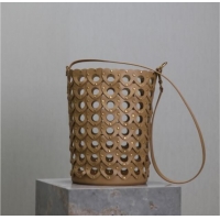 Promotional Saint Laurent Seau Bucket Bag in Heart Cutout Leather with Studs 753827 Brown 2025