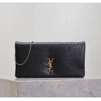 Reasonable Price Saint Laurent Calypso Mini Bag in Elephant-Grained Leather 801772 Black 2025