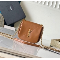 Low Price Saint Laurent Jamie 4.3 Mini Chain Bag in Lambskin Leather 766756 Brown 2025