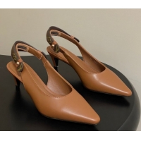 Stylish Louis Vuitton Legacy Slingback Pumps 6cm in Leather Brown 1AHOCI 1022138