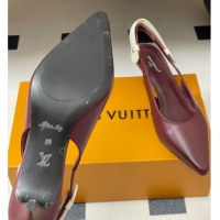 Sumptuous Louis Vuitton Legacy Slingback Pumps 6cm in Leather Burgundy 1AHOCI 022139