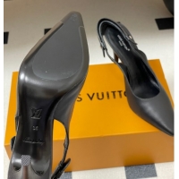 Perfect Louis Vuitton Legacy Slingback Pumps 9cm in Leather Black 1AHOCI 1022140