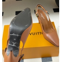 Good Looking Louis Vuitton Legacy Slingback Pumps 9cm in Leather Brown 2025 1AHOCI 1022141