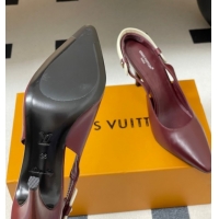 Good Quality Louis Vuitton Legacy Slingback Pumps 9cm in Leather Burgundy 1AHOCI 1022142
