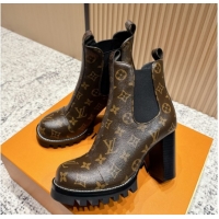Luxury Louis Vuitton Star Trail Ankle Boots 9cm in Monogram Canvas LV111822 Brown