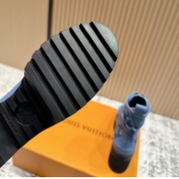 Fashion Louis Vuitton Laureate Platform Desert Ankle Boots in Monogram Denim 7cm LV111901 Blue