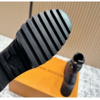 Popular Style Louis Vuitton Laureate Platform Desert Ankle Boots in Monogram Denim 7cm LV111903 Black