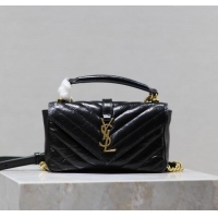 Low Cost Saint Laurent College Mini Chain Bag in Oiled Leather 779430 Black 2025