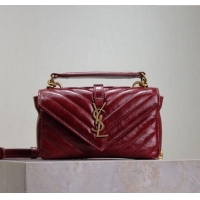 Buy Cheap Saint Laurent College Mini Chain Bag in Oiled Leather 779430 Red 2025