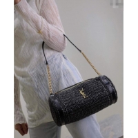 Famous Brand Saint Laurent Sade Mini Tube Bag in Raffia Straw 699704 Beige 2025