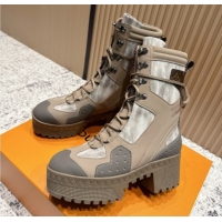 Shop Duplicate Louis Vuitton Laureate Platform Desert Ankle Boots in Calfskin 7cm LV111908 Beige
