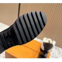 Leisure Louis Vuitton Laureate Platform Desert Wool Ankle Boots in Suede & Calfskin 7cm LV111909 Black