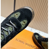 Perfect Louis Vuitton Laureate Platform Desert Ankle Boots in Monogram Fabric & Suede 7cm LV111914 Green